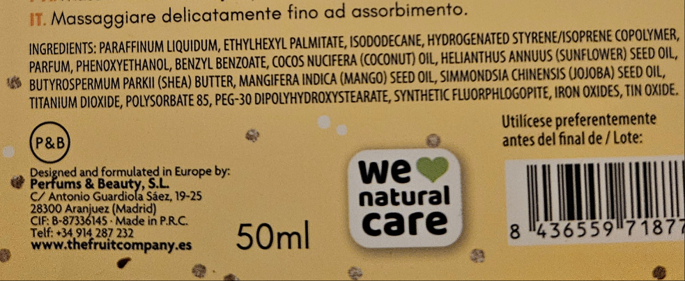 Huile sèche pailletée "Tropical"