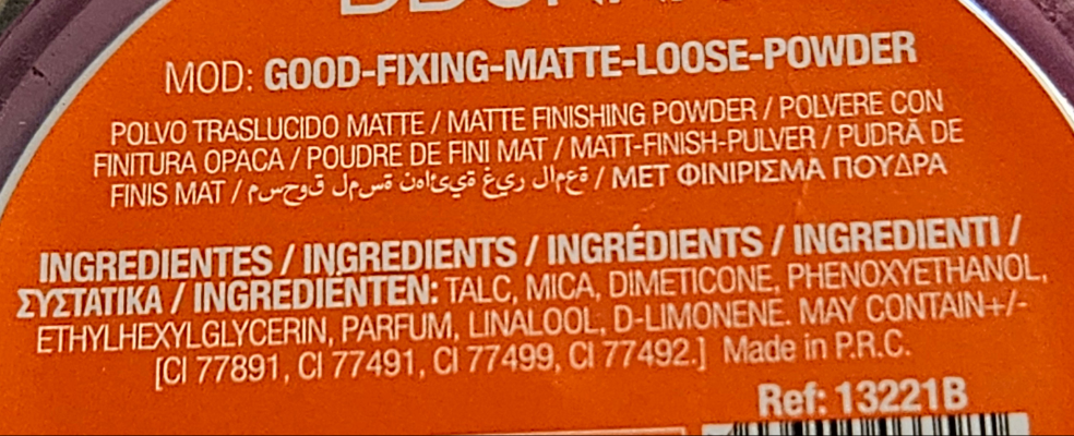 Poudre libre matte fixante