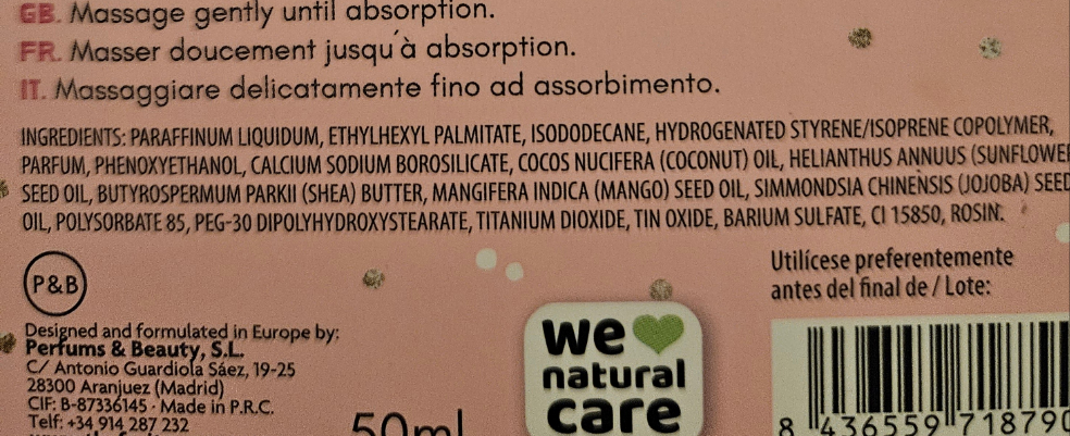 Huile sèche pailletée "Fraise à la crème"