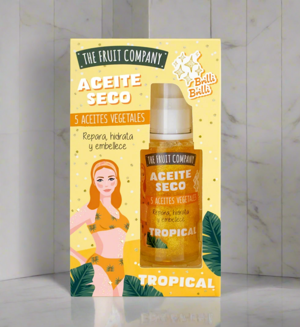 Huile sèche pailletée "Tropical"