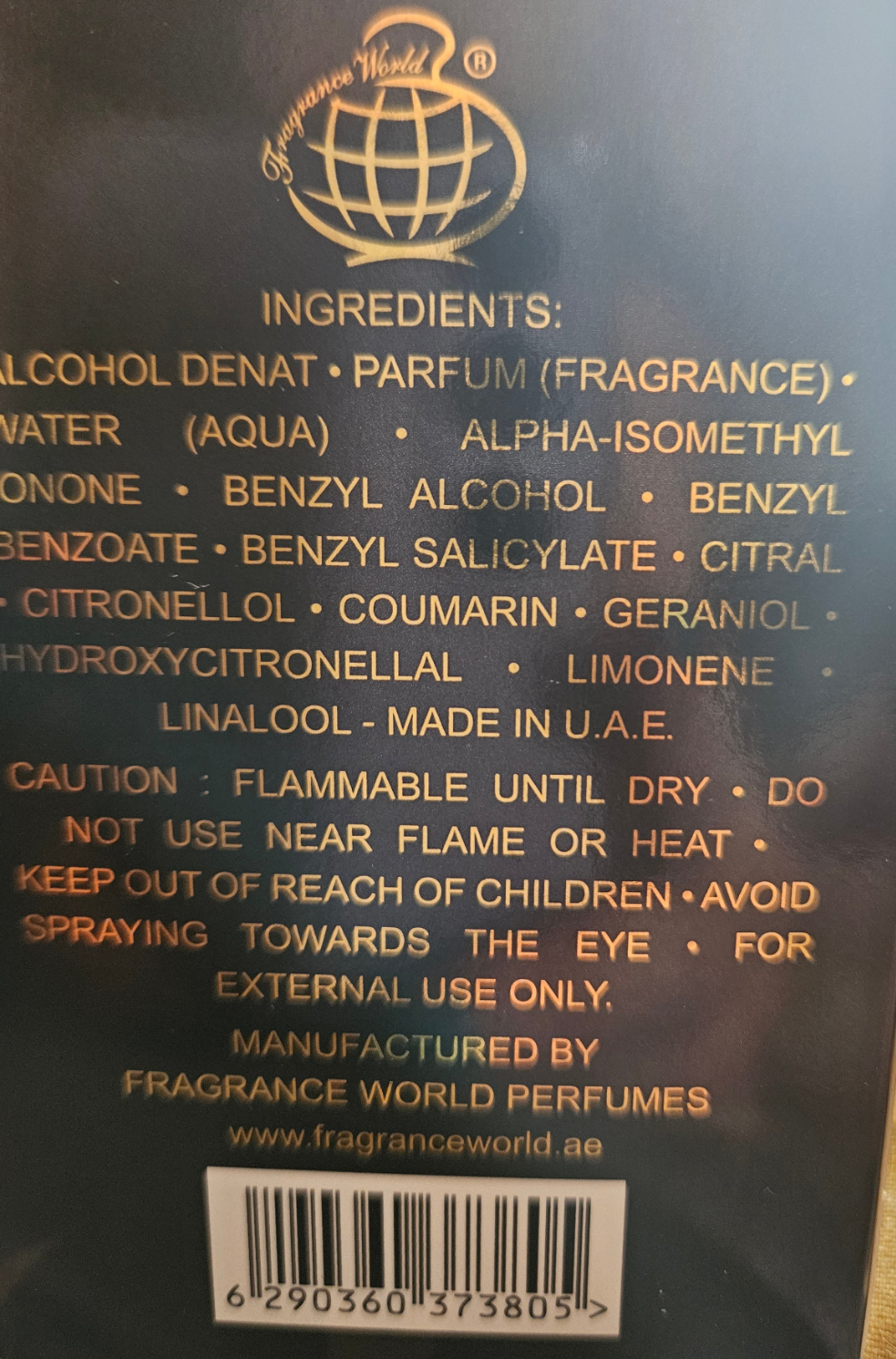 Eau de parfum Dubaï "Versus Crystal noir"