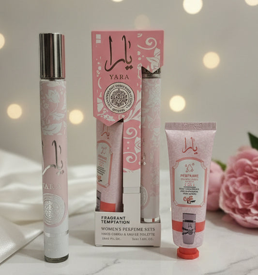 Coffret eau de toilette et crème mains "Yara"