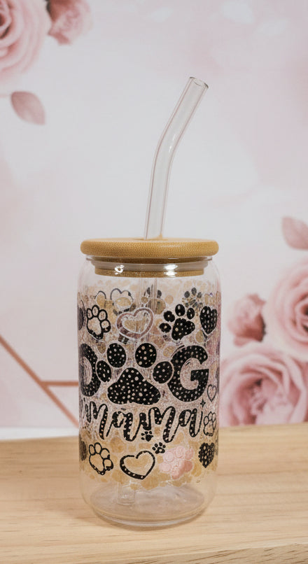 Verre "Dog Mama " noir