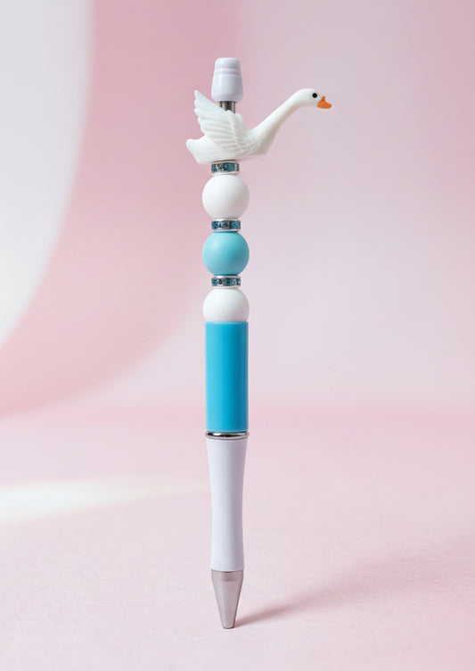 Stylo Bleu et Blanc "Cygne"